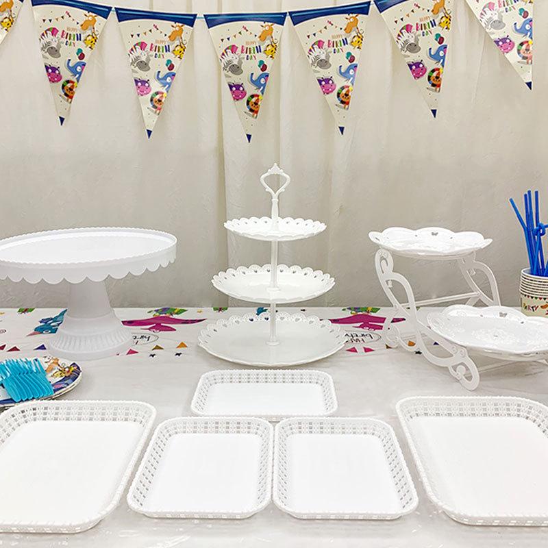 周岁生日蛋糕零食托盘摆台满月甜品台装饰道具布置摆件点心展示架