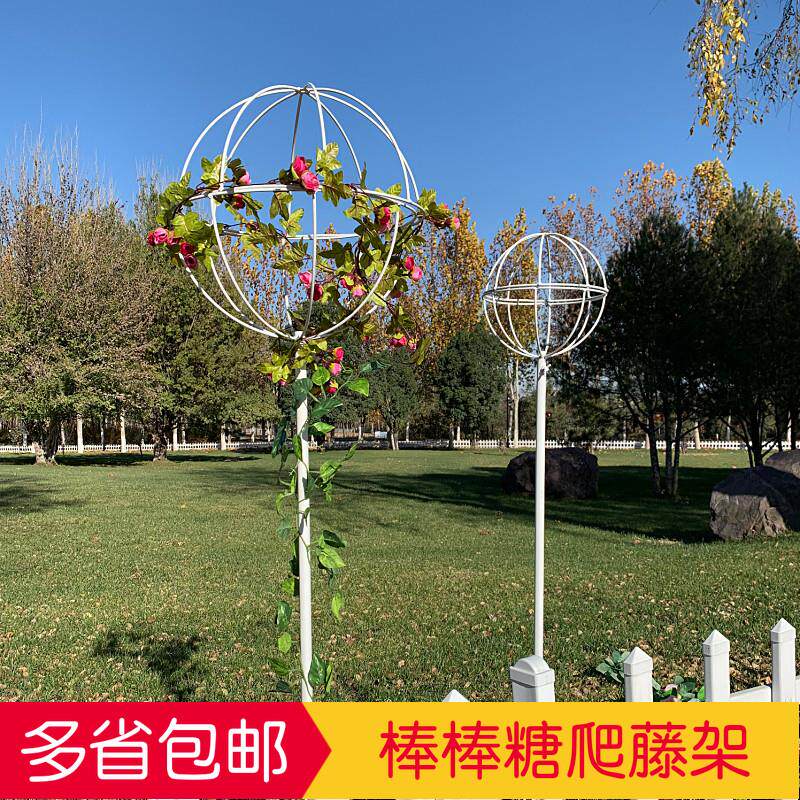 铁线 线莲风车茉莉月季棒棒糖支架铁艺球形花园花架爬藤架子攀爬