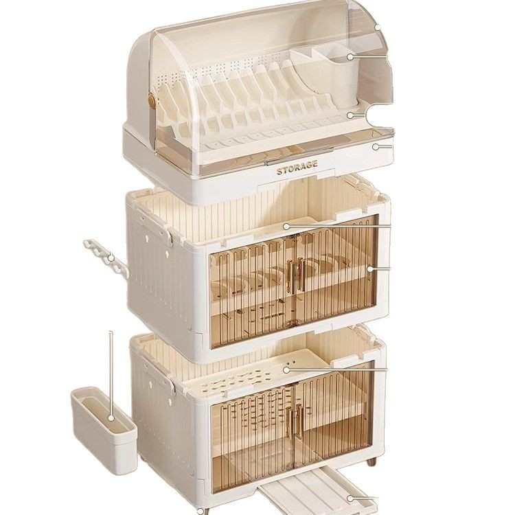 碗厨房家用柜收纳物餐具塑料碗碟架碗盘多层放碗柜储物柜架沥水置