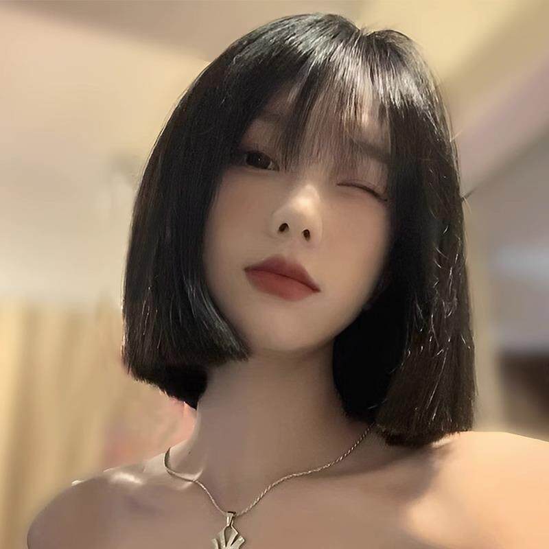新款直销假发女短发学生头女士一刀切轻薄修脸减龄空气刘海波波头