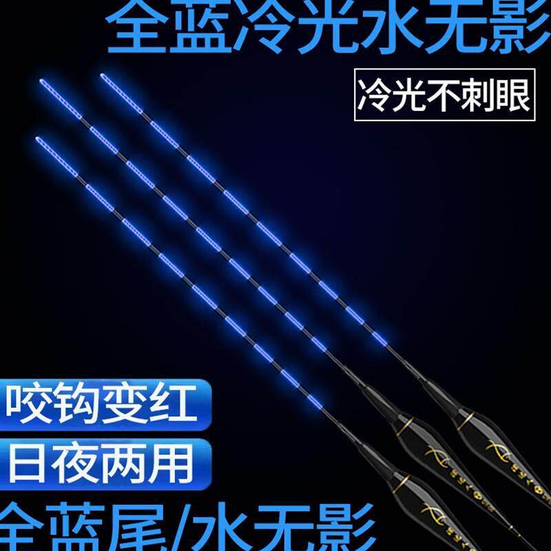 蓝光水无影全蓝电子夜光漂高灵敏醒目超亮夜钓鲫鱼咬钩变色夜光漂