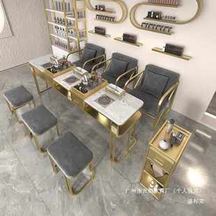 桌子美甲单双三人时尚 无 批发桌椅带储物美甲台抽屉吸尘器新款 套装