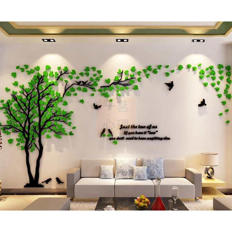 心理咨询室布置装饰挂图亚克力墙贴3D立体背景墙墙画贴画绿树图片