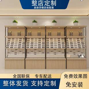 需定制眼镜展示柜眼镜店柜台中岛柜铁艺眼镜展示架眼镜置物架玻璃