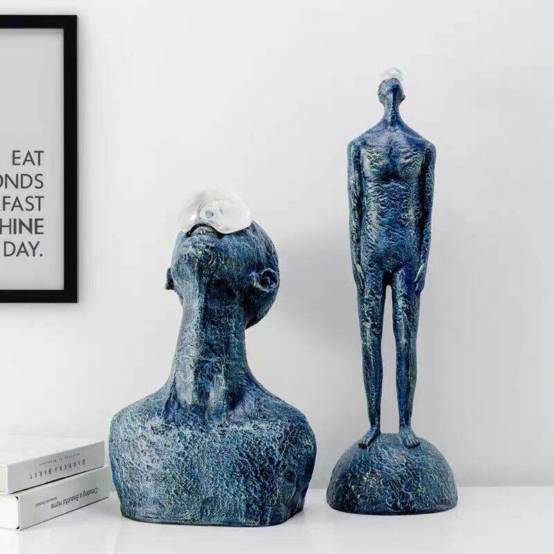 现代轻奢抽象水滴人物雕塑艺术摆件客厅会所玄关酒店家居软装饰品