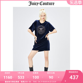 juicycouture橘滋连衣裙女美式夏季宽松短袖天鹅绒连衣裙女