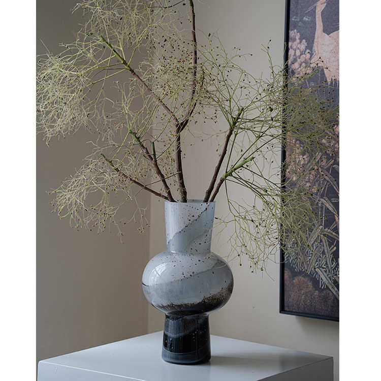 新中式黑白水墨风玻璃花瓶摆件别墅民宿样板间高级感装饰插花器,家居饰品,花瓶,淘宝优惠券,粉丝福利购,淘宝优惠卷