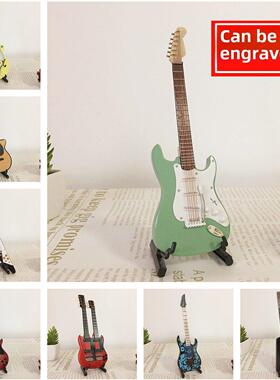 雕刻手工木制电贝司电吉他模型乐器模型饰品作为生日礼物的男朋友