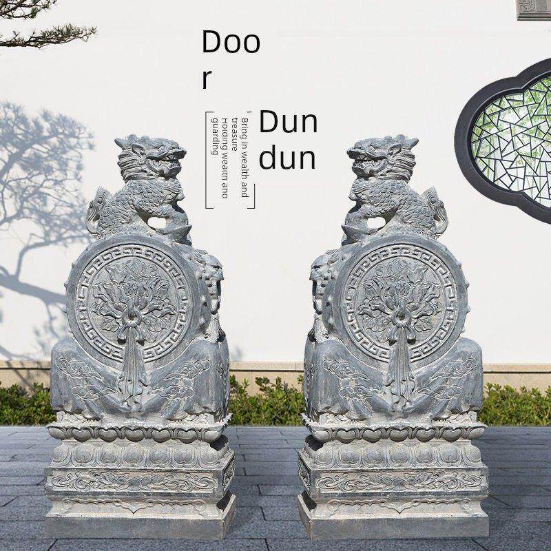 蓝石、鼓石、皮绣石雕、象石、麒麟狮子、门楣招财、门楣挂件、毛