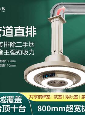 商务管道外排吸烟灯棋牌室空气净化器麻将机桌茶楼大吸力除烟神器