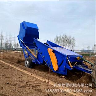 戈壁滩石头清理机后悬挂石头收集框牵引式整地机械石头捡拾机