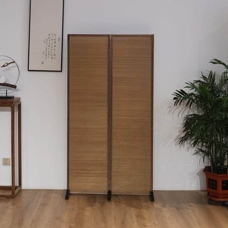折屏实木折叠移动屏风帘简约办公室茶室遮挡新中式墙屏风隔断客厅