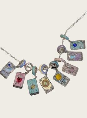 恋人牌太阳牌星星牌月亮牌女祭司牌女皇牌隐士牌命运之轮吊坠