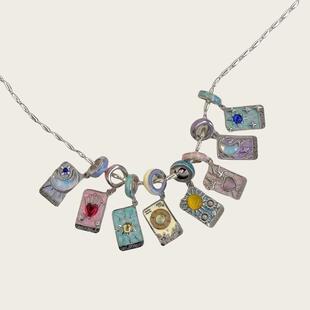 恋人牌太阳牌星星牌月亮牌女祭司牌女皇牌隐士牌命运之轮吊坠