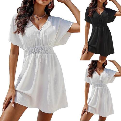 Women's beach sun protection skirt collar dress