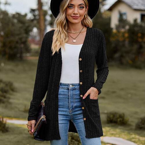 Nail button coat for women, brushed pit stripe long