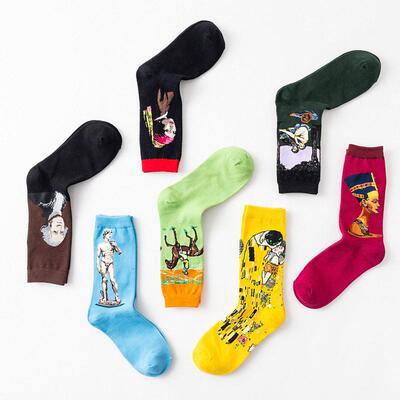 Blue Galaxy Art Socks Famous Painting Socks Holiday Gift
