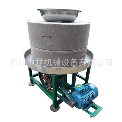 双石磨小麦磨面机香油芝麻酱石磨机小型家用电动石磨肠粉机
