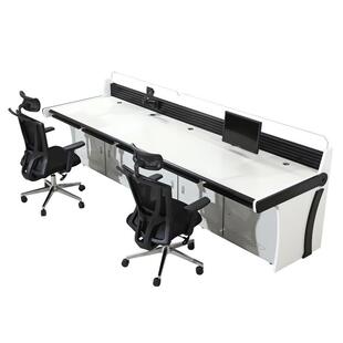 监控室指挥台中心控制挥创意现代操台桌简约烤漆监控台作交通61指