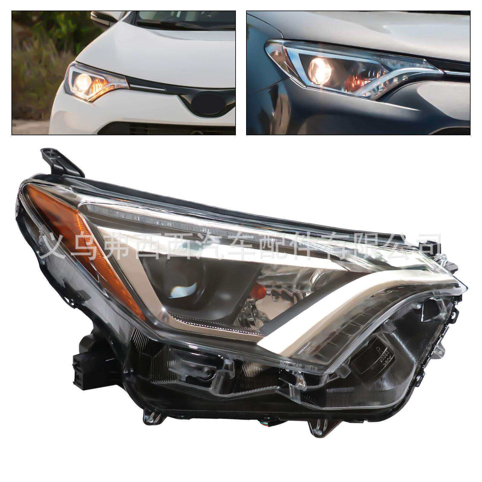 跨境直发LED车大灯适用于丰田RAV4 2016-2018款大灯带LED灯珠