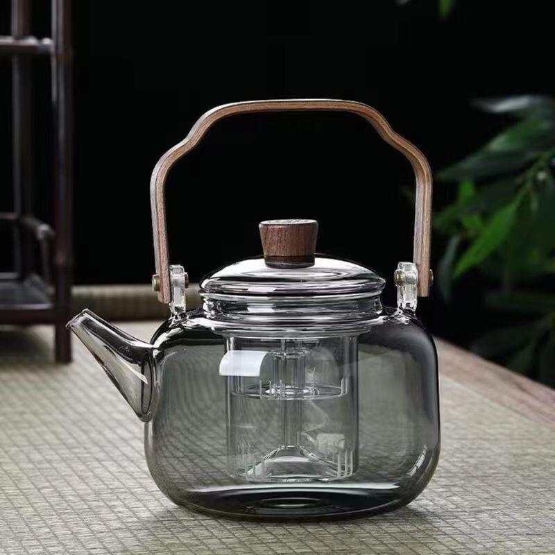 木把透明玻璃提梁壶家用可电陶炉加热煮茶器茶水分离泡茶壶高硼硅