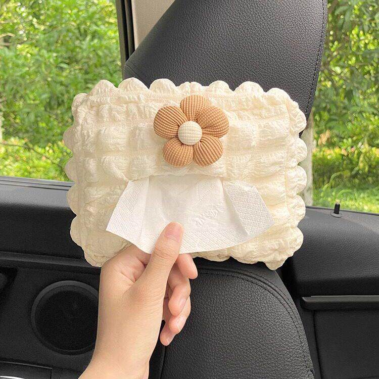 车载抽纸盒挂式汽车座椅后背女司机可爱车内饰品遮阳板扶手箱纸巾