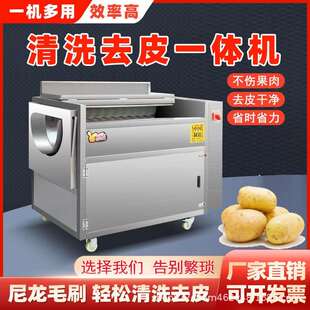 全自动土豆清洗去皮机商用红薯萝卜芋头莲藕生姜蚝猪蹄清洗脱皮机