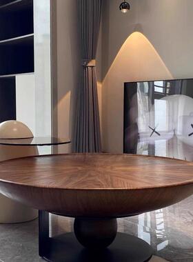 法式简约圆款形茶几组合家小户型客设LHK厅计师轻用奢复古飞碟茶