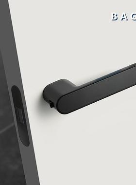 BAGB灰黑色门锁意式极简生态木门锁磁吸门锁室内卧室房门把手静音
