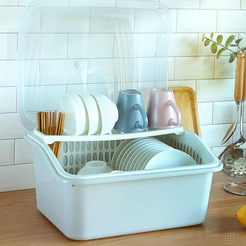碗筷收纳盒大容量装特大碗柜塑料带盖放碗碟架餐具收纳箱置物架
