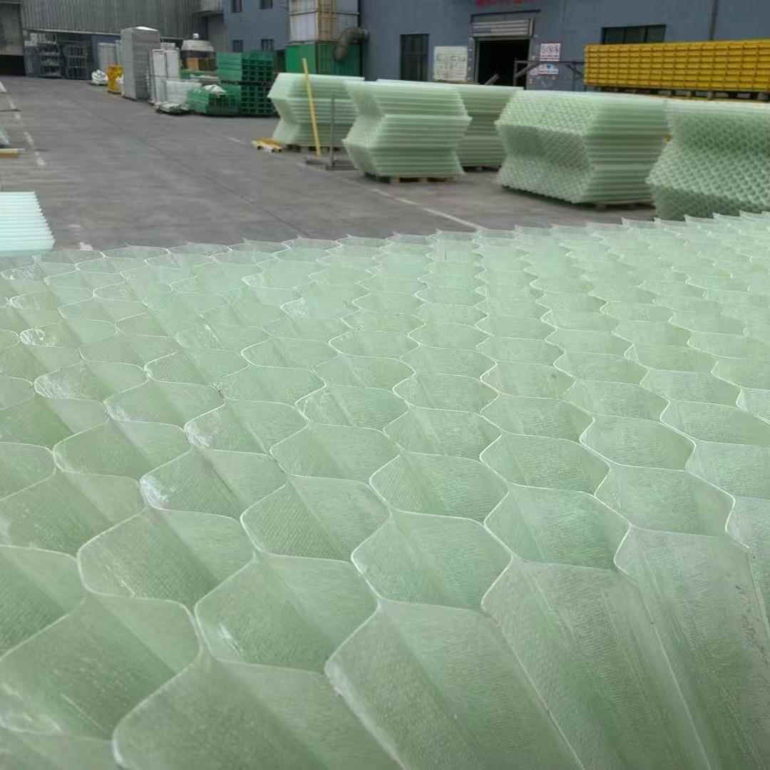 FRP玻璃钢蜂窝斜管污水沉淀池除砂25355080玻璃钢斜管填料