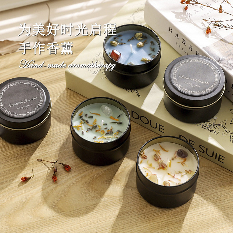 马口铁伴手礼干花水晶香薰蜡片