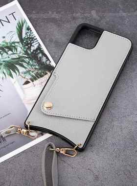 现货e用苹果1proma7x鱼尾款插卡iphon221手机适壳斜跨挂绳防指纹