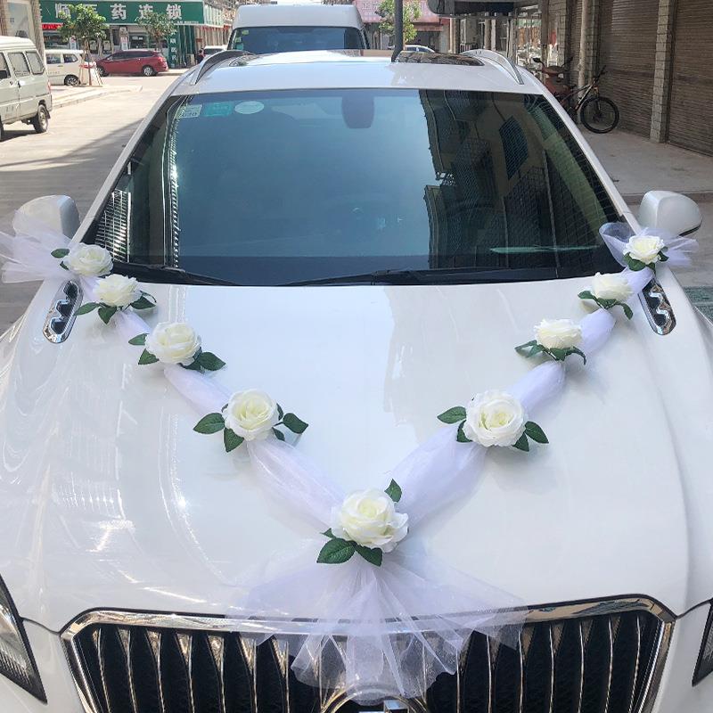 婚车装饰车头花结婚用品婚庆主婚车布置套装创意个性副车队全套
