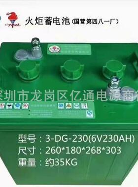 山东火炬铅酸蓄电池3-DG-230电动升降平台6V230Ah质保1年