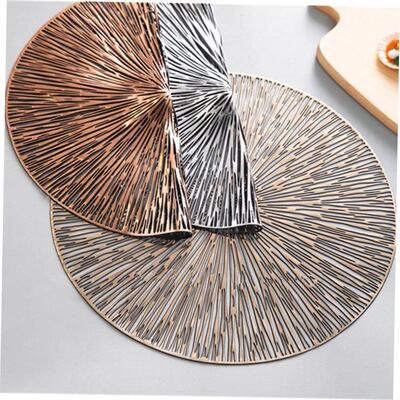 PVC Hollow Round Placemat Waterproof Non Slip Dining Table