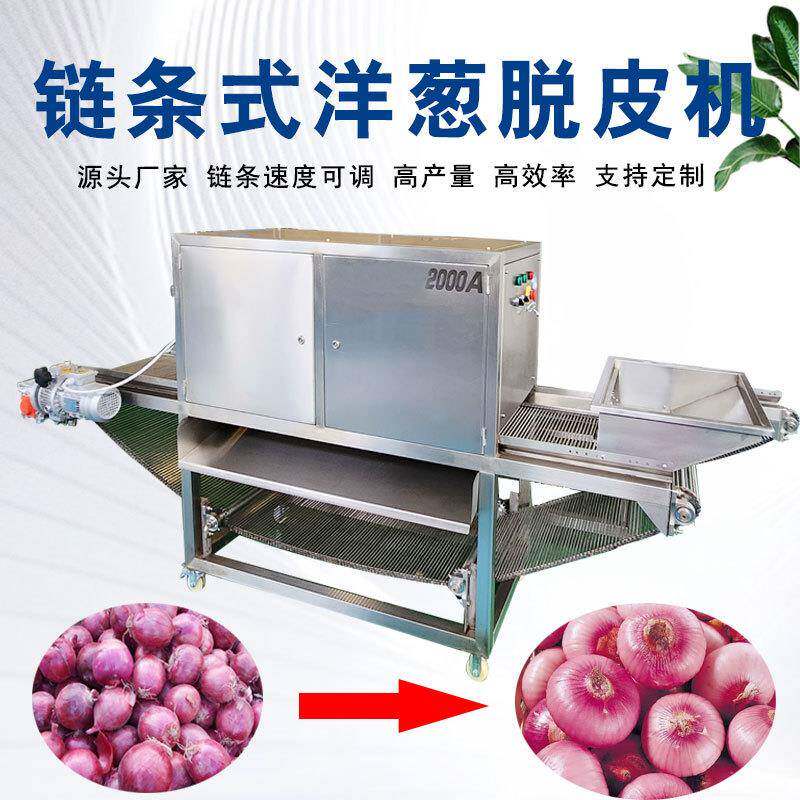 洋葱脱皮机链条式速度可调无损伤洋葱加工设备生产厂家洋葱剥皮机