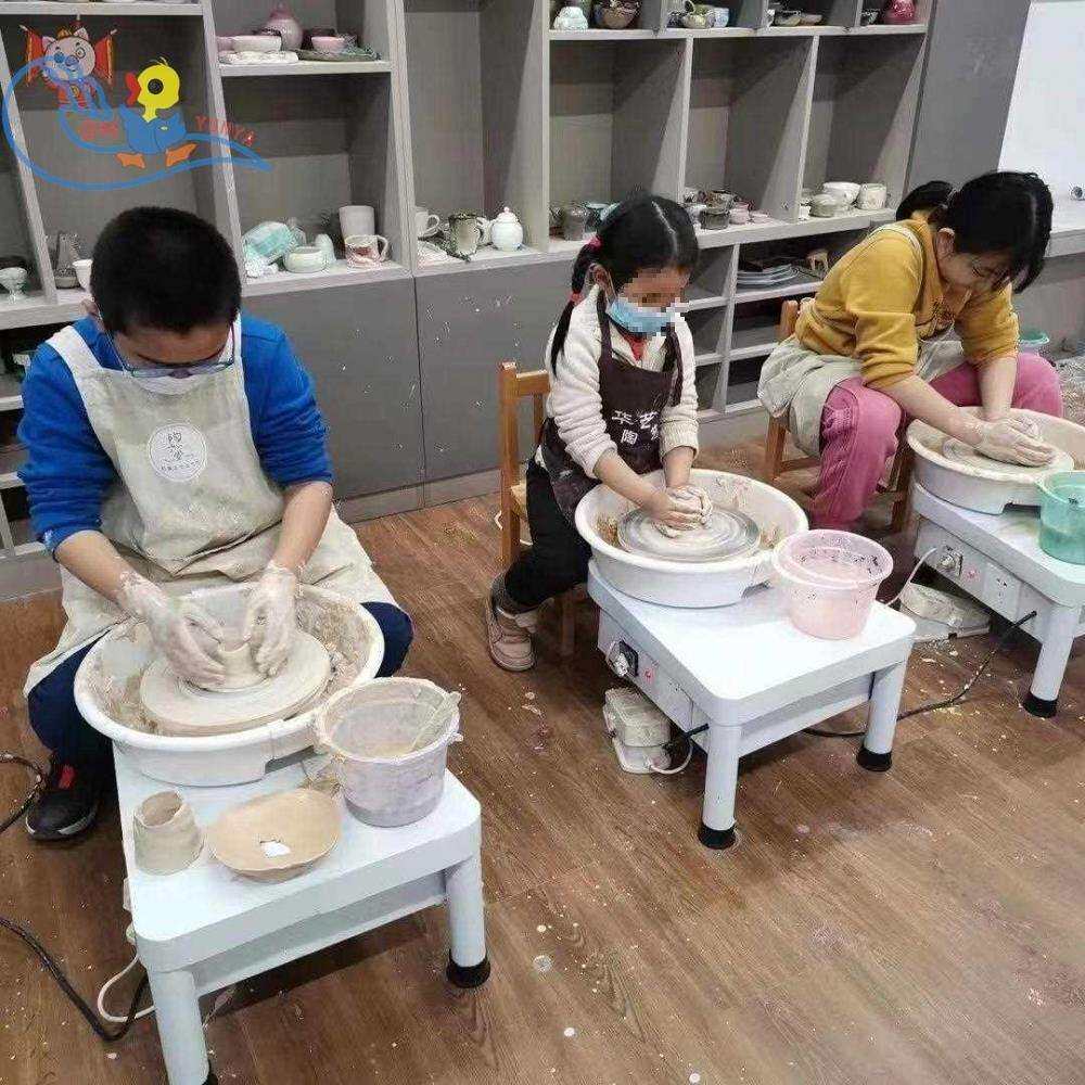 迷你小型儿童陶艺拉胚机做陶瓷的转盘电动幼儿园玩泥巴工具全套装