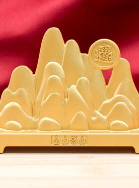爆款银山金山招财进宝摆件祝福家居中式客厅桌面玄关装饰品工艺品