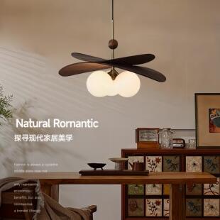 玻璃魔豆吊灯书房灯具 日式 中古风饭厅灯卧室灯法式 覆古2025年新款