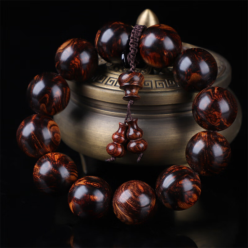 【附鉴定证书】收藏级海南黄花梨紫油梨佛珠文玩手串2.0源头好货