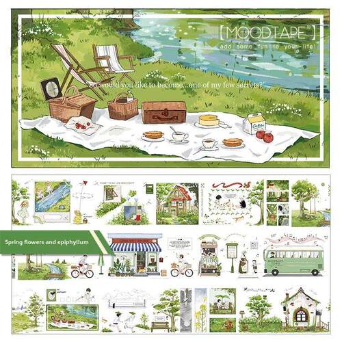 心情带春天花和age光泽宠物美化磁带心情和纸带DIY手册材料