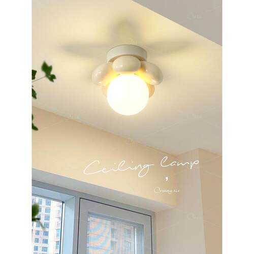 奶油风花朵过道吸顶灯北欧现代简约走廊玄关灯创意阳台灯具 casa