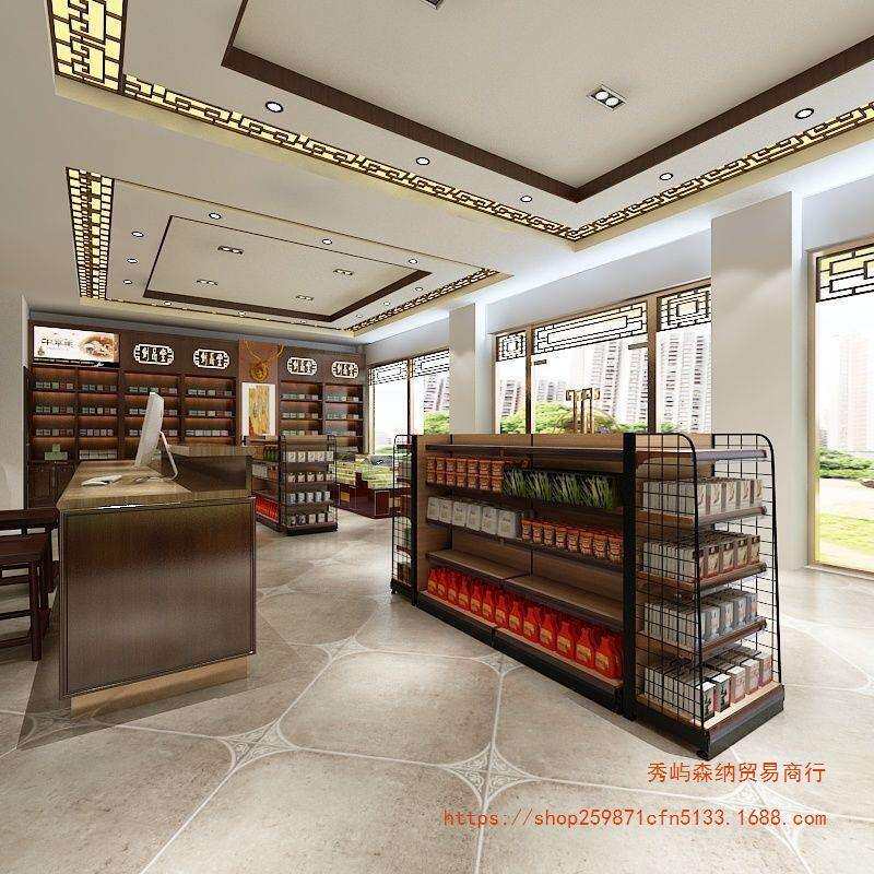 货架货架多层置物架超市货架木纹货架商店木纹货架