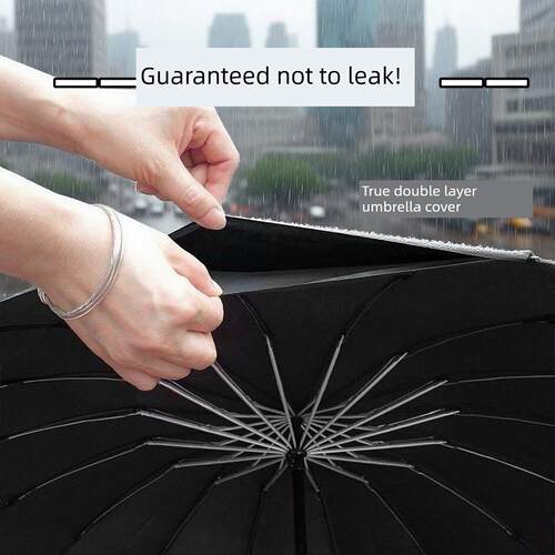 511伞16肋男士手动加厚增强抗风暴双层反全自动超大尺寸