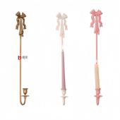 饰饭厅墙壁饰 铁艺雕花蜡烛家居烛台壁挂装 法式 覆古蝴蝶结烛台欧式