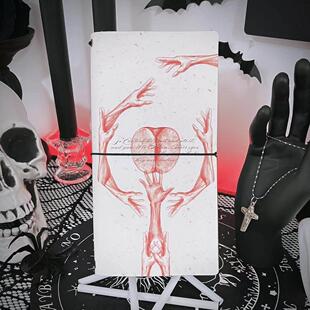 红色巴别 艺术家原创插画 禁果 a5绑带手账本哥特复古礼品 活页本