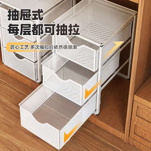 整理盒内置抽屉式式衣物衣柜衣服物拉架收纳多层箱分层抽衣橱