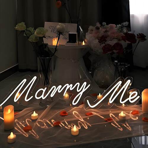Marry me Neon Sign亚马逊外贸出口跨境霓虹灯发光字中山源头工厂