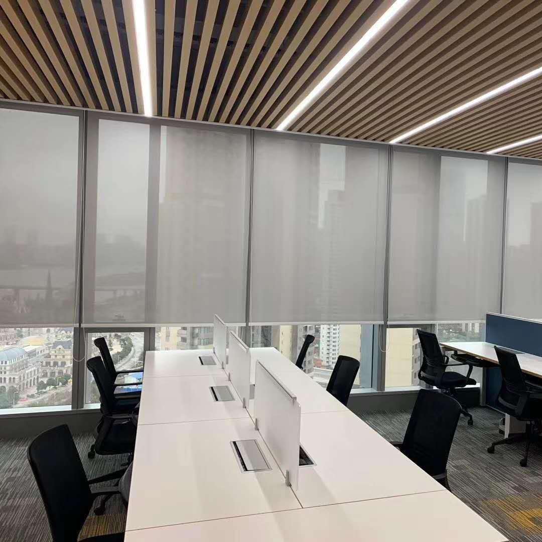 窗霸智能阳台防风帘 布艺防风卷帘窗 室内遮阳帘布艺遮阳帘